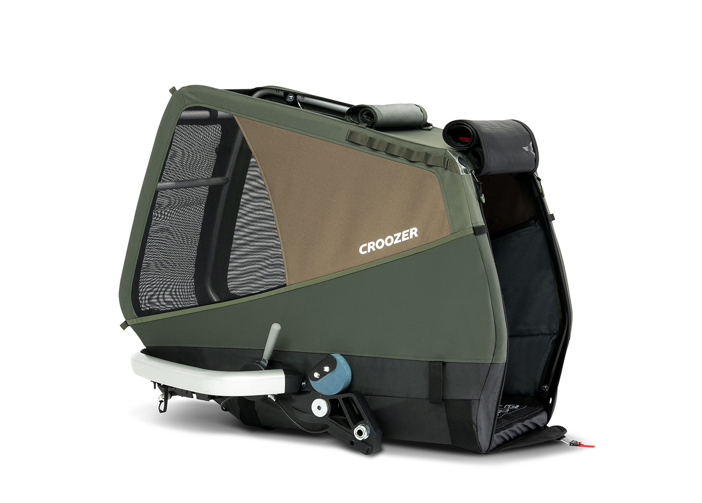 Croozer Dog Enna in Moss Green without wheels - side view